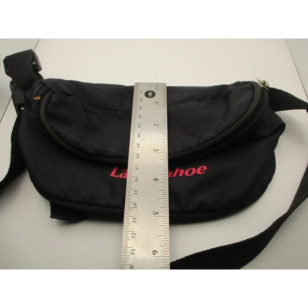 Vintage 1990 Leaders Club Lake Tahoe Fanny Pack Black Pink Retro Waist‎ Bag - Picture 7 of 9
